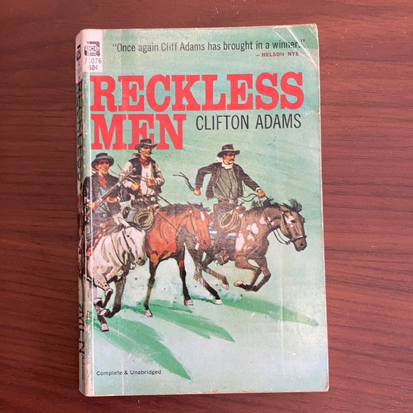 🏜📕 Clifton Adam’s “Reckless Men” 1962 Paperback Western Novel 🐍📚 - Picture 1 of 7